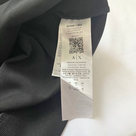 NWT ARMANI EXCHANGE WOMEN'S BLACK BLUE SMILEY GRAPHIC PRINT CREWNECK SWEATSHIRT - Picture 13 of 14